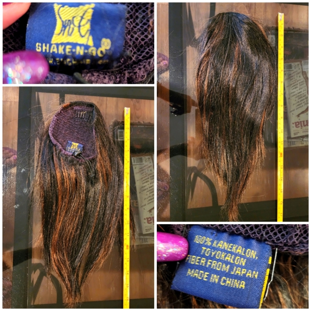 Auburn/Black, Long, Drawstring Ponytail, Wig/Hairpiece (Costume, LARP, Content)